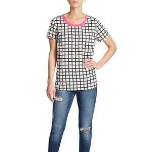Saks Fifth Ave RED Grid Print Blouse